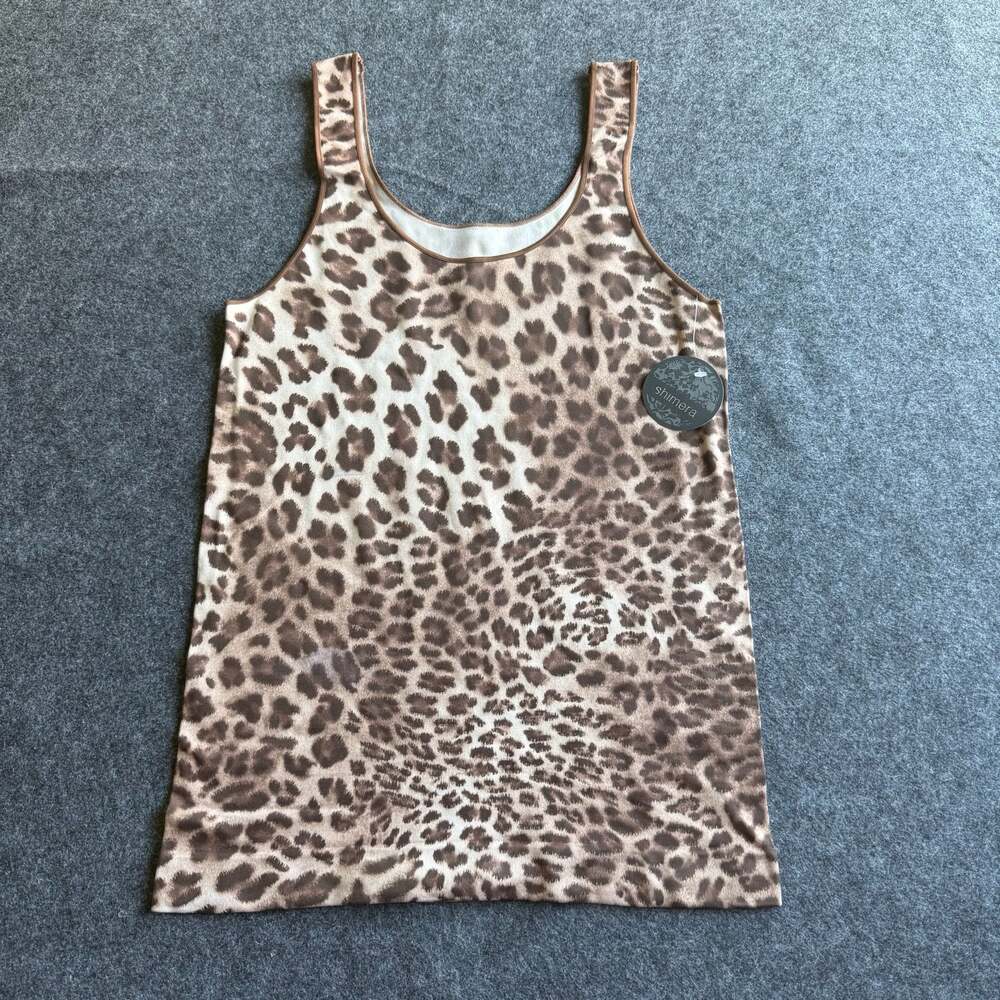 Y2K NWT Shimera Leopard Print Seamless Tank Top Camisole Size L